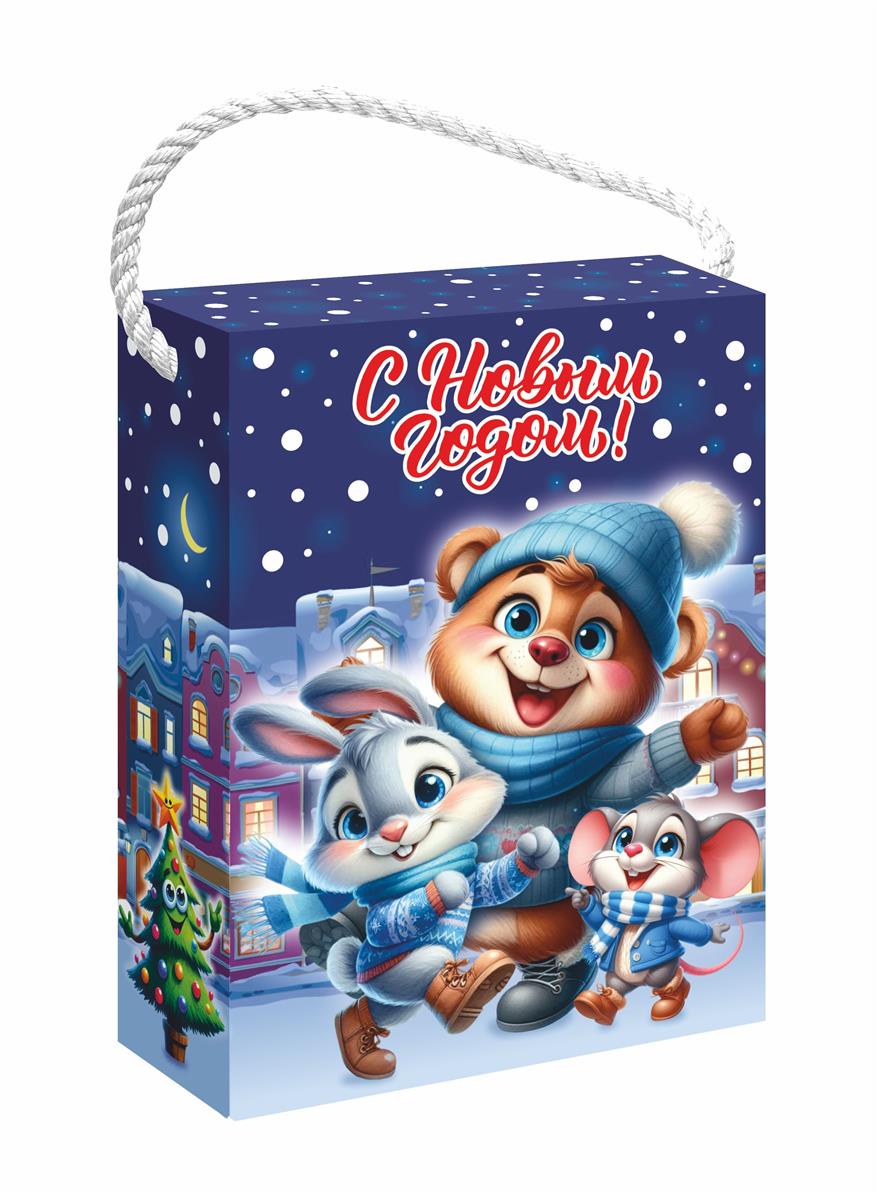 Коробка новогодняя подарочная Ночная прогулка, 140х55х190 мм — изображение 4